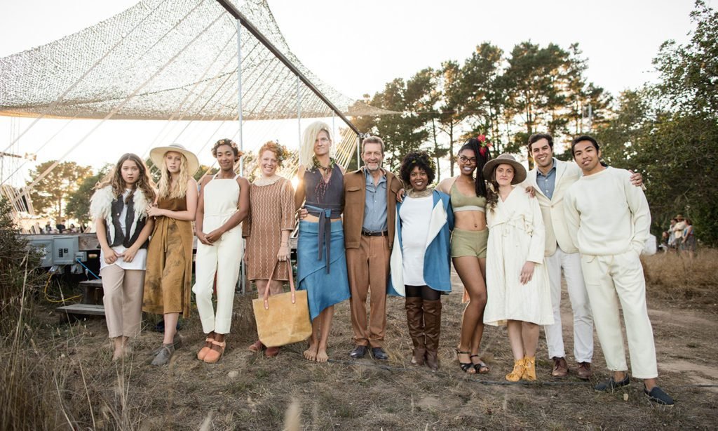 A group of people representing brands that use natural fibres and dyes in their clothing.