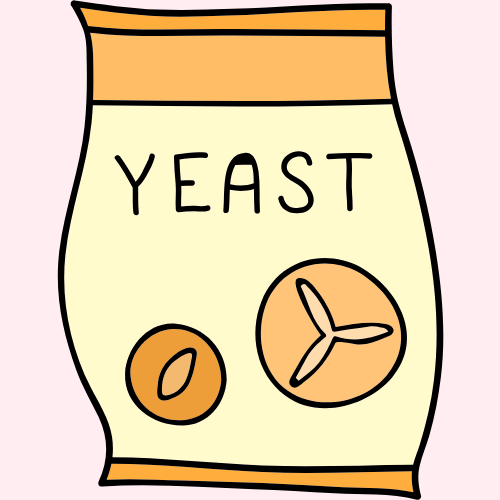 A cartoon bag of yeast