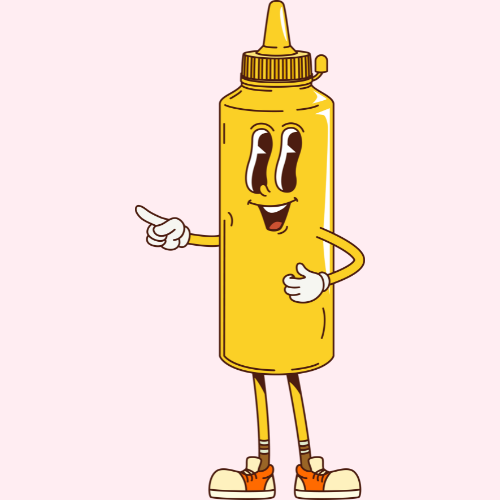 A cartoon bottle of mustard