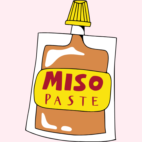 A cartoon package of miso paste.