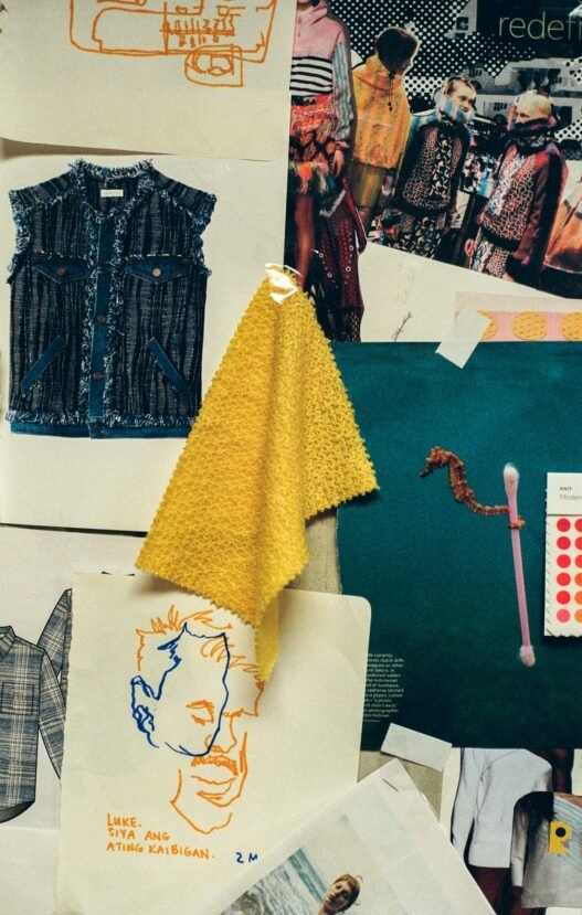 A look board in a sewing studio