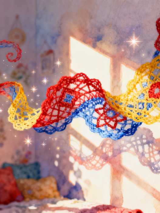 A fractal image in a crochet motif