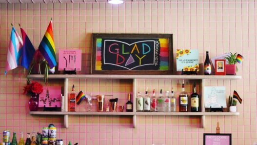 Shelf display at Glad Day bookstore